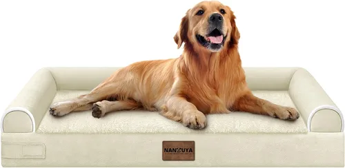 Vista 57 de NANUYA - Cama ortopédica para perros de tamaño mediano/grande, lavable: Camas con almohada para perros de tamaño mediano/grande, sofá de espuma