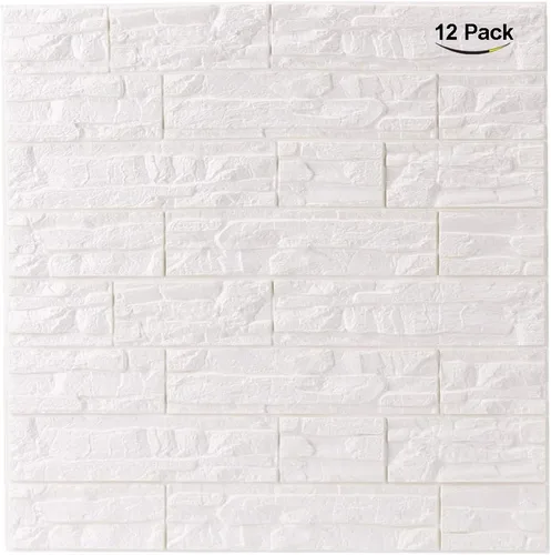 Vista 3 de Doremy - Paneles de pared con patrones texturizados de ladrillo en 3D, papel tapiz autoadhesivo, espuma de polietileno, resistente al agua