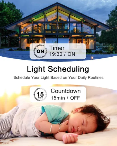 Vista 5 de Interruptor de luz inteligente – Thinkbee 2.4Ghz Wifi Kit de interruptor de luz inalámbrico, compatible con Alexa, Google Assistant e IFTTT, control