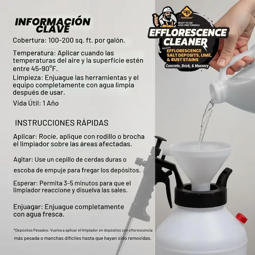 Vista 8 de RadonSeal Removedor de eflorescencia para ladrillo, hormigón, adoquines