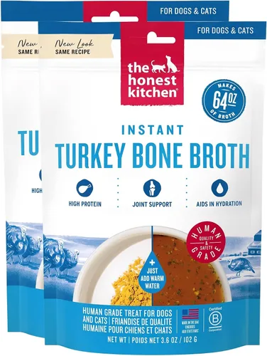 Vista 10 de The Honest Kitchen Caldo Instantáneo de Hueso de Carne con Cúrcuma para Perros, Refuerzo Diario, 102 Gramos