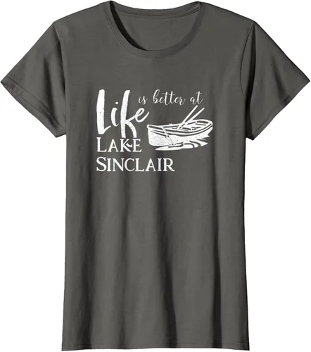 Vista 9 de Life is Better at Lake Sinclair Georgia Camiseta Negro