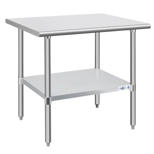 Vista 19 de Profeeshaw mesa de trabajo, de uso comercial, de acero inoxidable NSF con protector contra salpicaduras y estante inferior, para cocina, restaurante