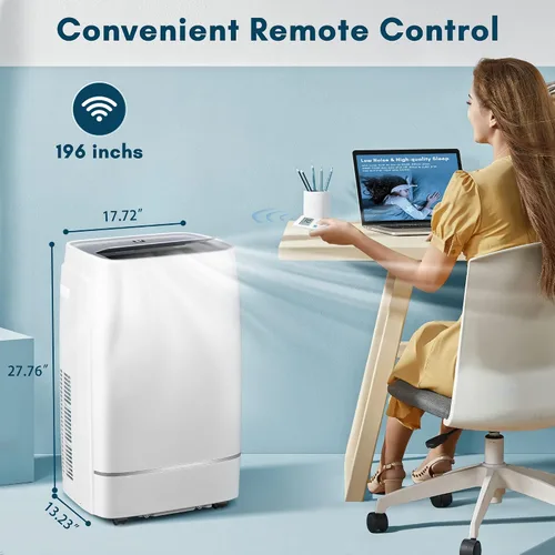 Vista 6 de ZAFRO Aire acondicionado portátil, aire acondicionado de 12000 BTU para habitaciones de hasta 550 pies cuadrados, unidad de CA portátil 3 en 1