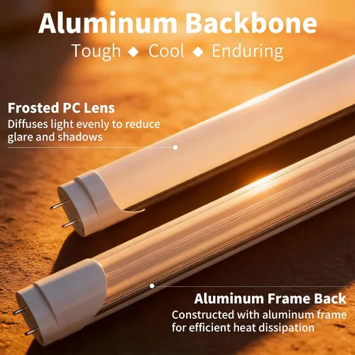 Vista 4 de Bombillas fluorescentes de 48 pulgadas, bombillas LED T8 de 4 pies tipo A+B, 24W 3200LM 3000K blanco cálido, F32T8 o F40T12 LED de 4 pies