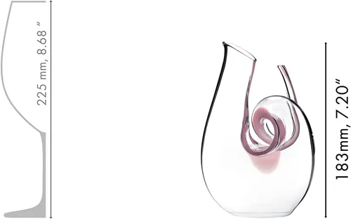 Vista 4 de Riedel Curly Mini Pink Cyrstaline - Decantador de 24 onzas