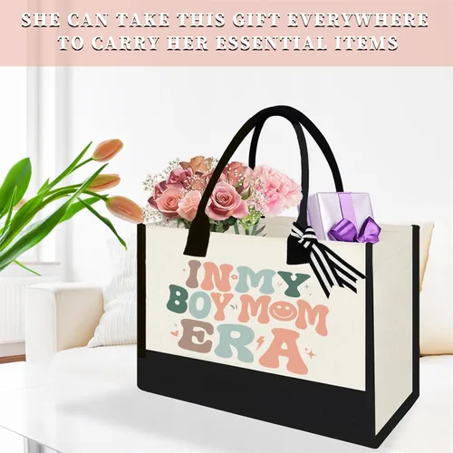 Vista 7 de Bolsa de lona para mamá, enfermera, profesora, jefa, perro, mamá, regalos de cumpleaños de Navidad para mujeres, señora para ir de compras