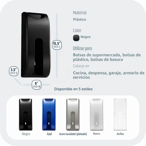 Vista 6 de Manterio - Organizador de bolsas de plástico para cocina Organizador de almacenamiento de bolsas de comestibles de plástico duradero para montaje