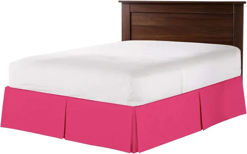 Vista 7 de Falda de cama plisada 100% algodón de 800 hilos, con volantes plisados de lujo, moderna calidad de hotel, fácil ajuste con caída a medida de 18