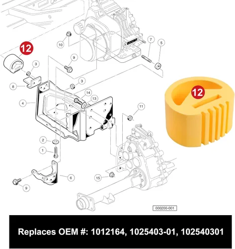 Vista 2 de Roykaw Amortiguador de vibración de ruido de montaje del motor del amortiguador del motor del carro de golf para los modelos 2004-up y anteriores