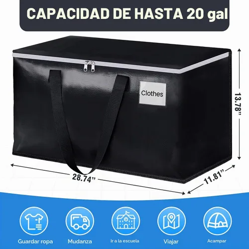 Vista 2 de Bolsas de mudanza resistentes, bolsas de almacenamiento extra grandes, 76L