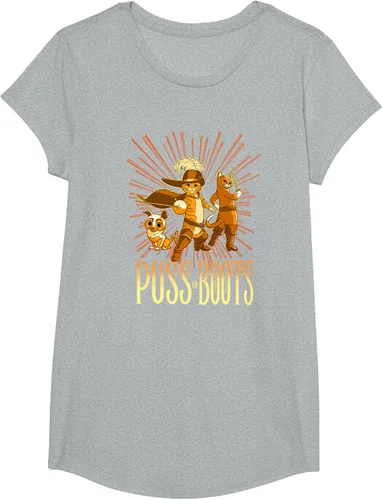 Vista 53 de DreamWorks Puss in Boots: The Last Wish Cat Trio Poster - Camiseta pequeña Negro