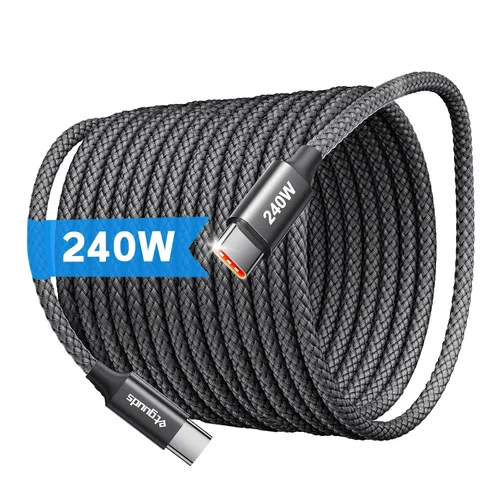 Vista 9 de etguuds Cable USB C a USB C de 240 W de 6 pies, paquete de 2, cable de carga tipo C de carga súper rápida para iPhone 17 16 15 Series, Samsung