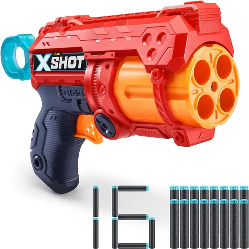 Vista 3 de XSHOT Excel Fury 4 - Lanzador de dardos de espuma (8 dardos) de ZURU, multicolor