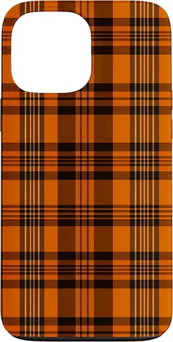 Vista 23 de iPhone 13 Pro Fall Plaid Halloween Naranja y Negro Acción de Gracias Otoño Case