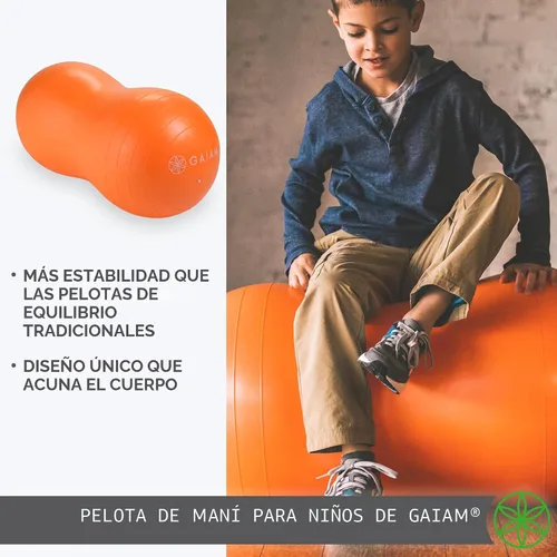 Vista 5 de Gaiam Kids Peanut Ball Chair, Flexible Seating for Classroom Naranja