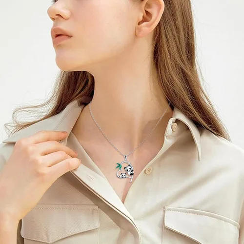 Vista 3 de AXELUNA Collar de vaca de cristal con círculo azul para mujer, plata de ley 925, regalo de vaca, joyería de cumpleaños para ella niña