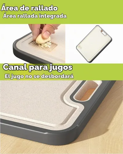 Vista 8 de Tabla de cortar de titanio para cocina: regla de medición integrada, tabla de cortar de metal grande de doble cara, tabla de cortar apta