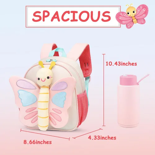 Vista 2 de CAMTOP Linda mochila para niños pequeños, diseño de dibujos animados en 3D, bolsas escolares de 1 a 3 años para guardería, bolsas de viaje, 3D