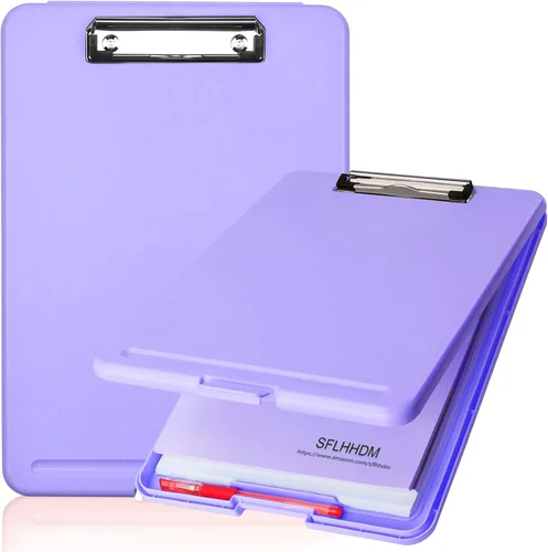 Vista 10 de Portapapeles con almacenamiento, portapapeles de almacenamiento con clip, portapapeles plegables para enfermeras, para papeles de 8.5x11, estuches