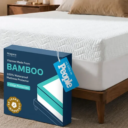 Vista 9 de Protector de colchón impermeable ultrasuave tamaño individual, bolsillo profundo de 6 a 21 pulgadas con protección de borde a prueba de fugas
