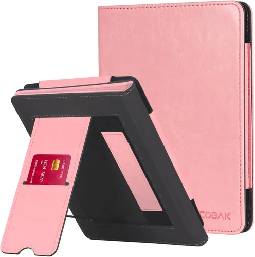 Vista 32 de CoBak Funda con soporte para Kindle Paperwhite - Funda de piel sintética duradera con función de apagado y encendido automático, ranura