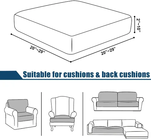 Vista 6 de SICHOWEL Fundas de Cojines de Sofá Repelentes al Agua de Tela Jacquard de Alta Elasticidad Protector de Muebles de Cojines de Silla para Sala