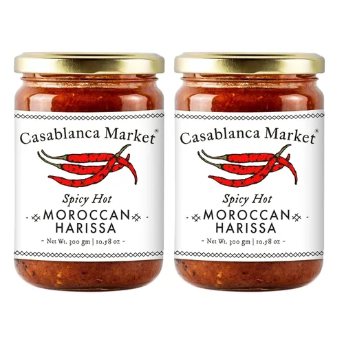 Vista 10 de Casablanca Market Harissa - Salsa picante gourmet – Salsa Harissa – Especias marroquíes del norteafricano mejor regalo de salsa picante Harissa