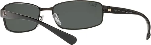 Vista 6 de Ray-Ban Lentes de sol rectangulares polarizados metálicos RB3364