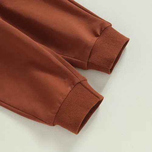 Vista 7 de Conjunto de ropa para niños pequeños, sudadera de retazos, manga larga, pantalones sólidos, para otoño e invierno