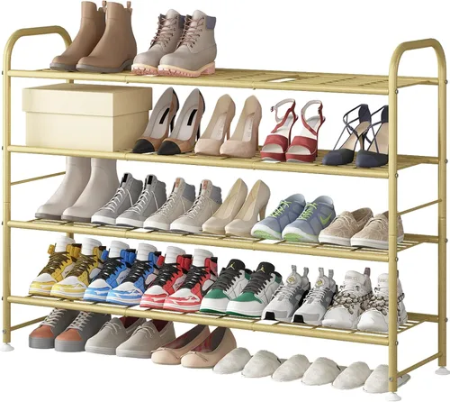 Vista 12 de LINZINAR Zapatero de 2 niveles organizador de almacenamiento para armario entrada metal negro