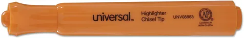 Vista 2 de Universal 08863 - Resaltador de escritorio, punta de cincel, naranja fluorescente, docena