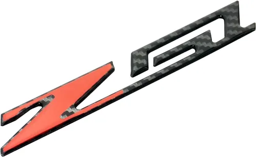 Vista 4 de Juego de par Corvette C7 Z51 Emblema de fibra de carbono, adhesivo de calcomanía de reemplazo para Corvette (Negro Rojo de fibra de carbono)