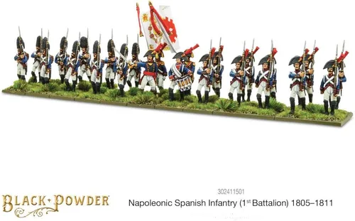 Vista 2 de Warlord Polvo Negro Infantería Española 1er Batallón 1805-1811 19no Siglo 19no Juego de Modelo de Plástico de Guerra Militar 302411501