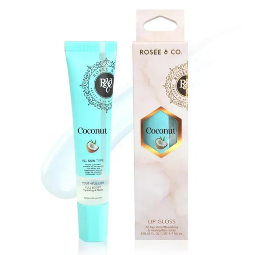 Vista 27 de Rosee - Brillo de labios vegano y libre de crueldad, maquillaje profesional, brillante de larga duración con manteca de karité, hidrata, protege