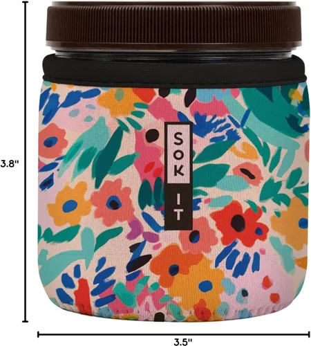 Vista 3 de Sok It IceCreamSok Cubierta de Neopreno Aislante (Floral Abstracto, Pintas de Helado Rectas)