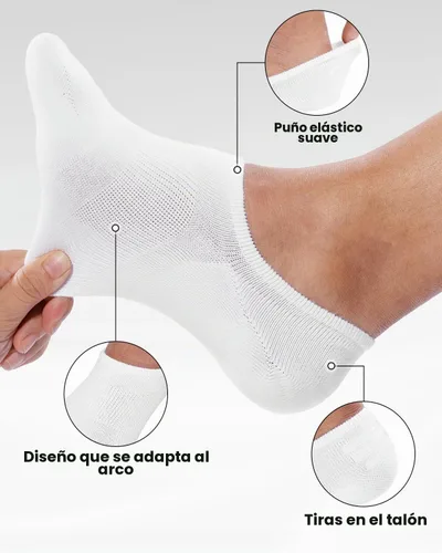 Vista 3 de IDEGG - Calcetines invisibles para hombre de corte bajo, calcetines cortos de tobillo para hombres, calcetines deportivos casuales con agarre A-8