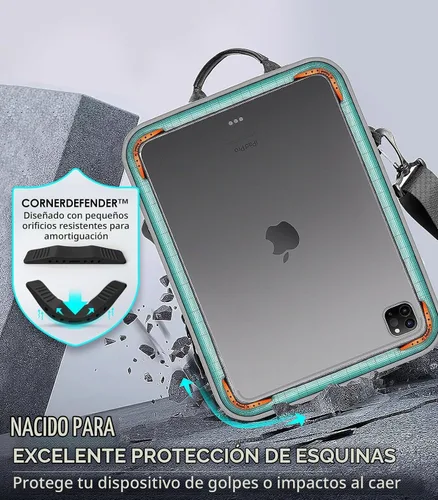 Vista 3 de MoKo Funda para tablet de 9 a 11 pulgadas, funda de transporte protetivo de 360° compatible con iPad 10th 10.9, iPad Air 5/4th 10.9, iPad 9/8th