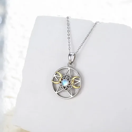 Vista 5 de CUOKA MIRACLE Sun Necklace 925 Sterling Silver Sun Moon Pendant Crescent Moon Necklaces Jewenry Pendant Celestial Jewelry Gifts for Women Mother's