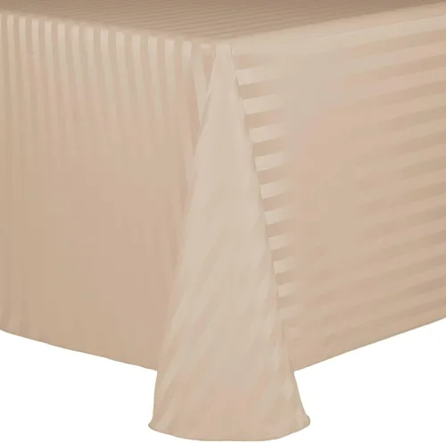 Vista 47 de ULTIMATE TEXTILE Mantel ovalado de rayas satinadas, 60 x 84 pulgadas, color marfil crema