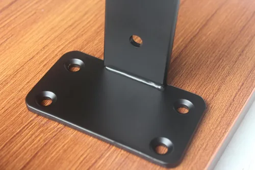 Vista 6 de Paquete de 2 - Soportes de estante en L ocultos negros de 4 pulgadas (1/5 pulgada de grosor) Soportes de estante flotante de hierro Soportes