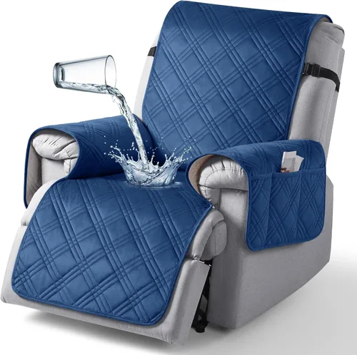 Vista 28 de TAOCOCO Funda para silla reclinable 100% impermeable que se mantiene en su lugar, fundas reclinables para sillas reclinables pequeñas con bolsillo