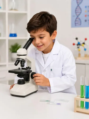 Vista 8 de Abrigo de laboratorio blanco para niños de DR Uniforms
