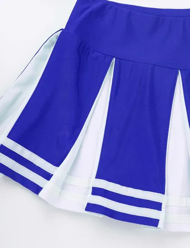 Vista 6 de Manyakai Conjunto de porristas para niños y niñas sin mangas con falda plisada disfraz de uniforme