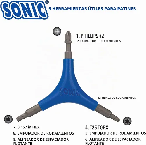 Vista 3 de Sonic Pro Patines en línea herramienta Azul
