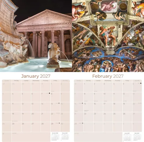 Vista 628 de Calendario de grises africanos 2025 2026 – Planificador mensual de pared de aves africanas – 12 x 18 pulgadas (abierto), calendario de pared
