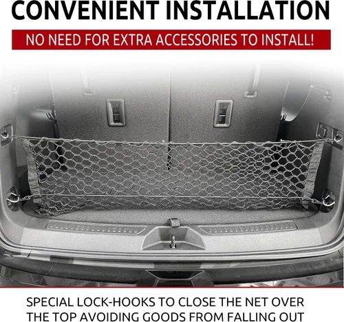 Vista 2 de Red de carga de malla estilo sobre para maletero compatible con GMC Acadia 2007-2025 – Accesorios de coche – Organizadores de maletero