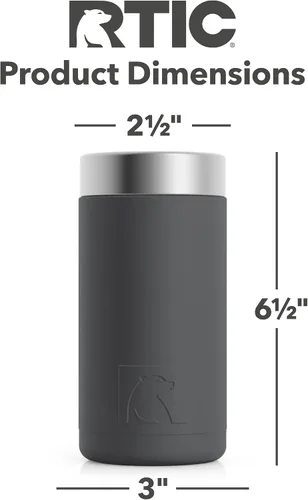 Vista 4 de RTIC Craft - Enfriador de latas con aislamiento, para bebidas, bebidas, botella, enfriador de latas de soda con tapa, metal de acero inoxidable