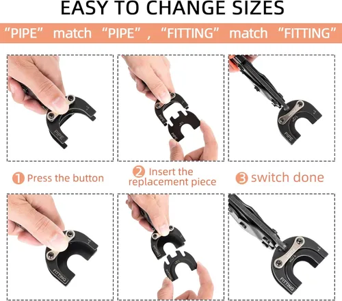 Vista 4 de Herramienta de extracción Push to Connect Pinzas de desconexión para 1/2", 3/4", 1" Herramienta de eliminación de Pex de ajuste a presión Versión