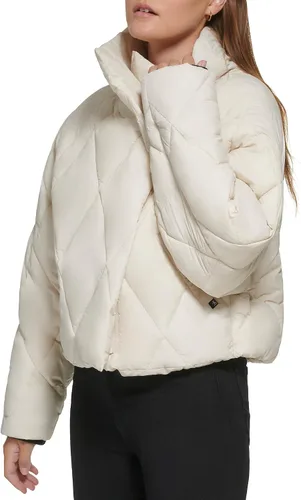 Vista 3 de Calvin Klein Asym Light Puff con cremallera frontal y dobladillo elástico para mujer